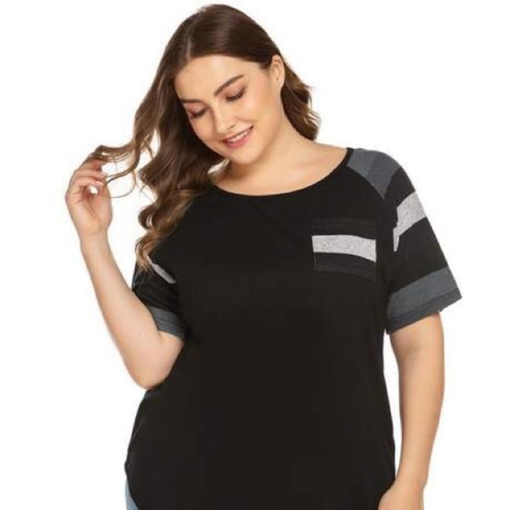 Casual Short Sleeve Top with Pocket